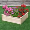 imageGiantex UShaped Raised Garden Bed Wood Raised Garden Planter Box for Vegetables and Flowers Easy Assembly Garden Container for Backyard Patio Balcony 925quot Lx95 Wx11 H40Lx40Wx12H