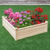 imageGiantex UShaped Raised Garden Bed Wood Raised Garden Planter Box for Vegetables and Flowers Easy Assembly Garden Container for Backyard Patio Balcony 925quot Lx95 Wx11 H40Lx40Wx12H