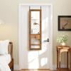 imageGiantex Wall Mounted Jewelry Cabinet with Full Length Mirror Over The Door Jewelry Armoire Organizer with Large Storage Makeup Mirror ampamp Velvet Lining WhiteRustic Brown