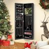 imageGiantex Wall Mounted Jewelry Cabinet with Full Length Mirror Over The Door Jewelry Armoire Organizer with Large Storage Makeup Mirror ampamp Velvet Lining WhiteBlack