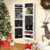 imageGiantex Wall Mounted Jewelry Cabinet with Full Length Mirror Over The Door Jewelry Armoire Organizer with Large Storage Makeup Mirror ampamp Velvet Lining WhiteWhite