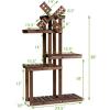imageGiantex Wood Plant Stand with Windmill 5 Tier Multiple Flower Pot Holder Display Shelf for Home Patio Garden Living Room Outdoor Indoor Plant Display Rack 5 Tiers Accommodate for 69 Flowerpots