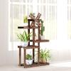 imageGiantex Wood Plant Stand with Windmill 5 Tier Multiple Flower Pot Holder Display Shelf for Home Patio Garden Living Room Outdoor Indoor Plant Display Rack 5 Tiers Accommodate for 69 Flowerpots