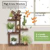 imageGiantex Wood Plant Stand with Windmill 5 Tier Multiple Flower Pot Holder Display Shelf for Home Patio Garden Living Room Outdoor Indoor Plant Display Rack 5 Tiers Accommodate for 69 Flowerpots