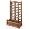 imageGiantex Wood Planter Free Standing Plant Raised Bed with Trellis for Garden or Yard 11quot Dx25 Wx48 H1