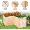 imageGiantex Wood Raised Garden Bed 475quotx475quotx245quot Elevated Planter Box wOpenEnded Base for DeepRooted Plant Vegetable Fruit Flower Outdoor Solid Wood Planter for Patio Backyard1