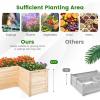 imageGiantex Wood Raised Garden Bed 475quotx475quotx245quot Elevated Planter Box wOpenEnded Base for DeepRooted Plant Vegetable Fruit Flower Outdoor Solid Wood Planter for Patio Backyard1