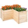 imageGiantex Wood Raised Garden Bed 475quotx475quotx245quot Elevated Planter Box wOpenEnded Base for DeepRooted Plant Vegetable Fruit Flower Outdoor Solid Wood Planter for Patio Backyard1