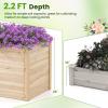 imageGiantex Wood Raised Garden Bed 475quotx475quotx245quot Elevated Planter Box wOpenEnded Base for DeepRooted Plant Vegetable Fruit Flower Outdoor Solid Wood Planter for Patio Backyard1