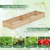 imageGiantex Wooden Raised Garden Bed Rectangular Planter Box for Vegetables Fruits Flowers Herbs 48quot Lx24 Wx10 H Outdoor Elevated Planting Bed for Garden Backyard Lawn Patio90x25x10