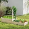imageGiantex Wooden Raised Garden Bed Rectangular Planter Box for Vegetables Fruits Flowers Herbs 48quot Lx24 Wx10 H Outdoor Elevated Planting Bed for Garden Backyard Lawn Patio87x25x52