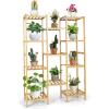 imageGiantex 11 Tiers Bamboo Plant Stand for Indoor Plants Multiple Plant Shelf Flower Pots Holder Storage Organizer Rack Outdoor Plant Display Rack for Living Room Patio Balcony Garden 11Tier11Tier
