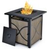imageGiantex 25Inch Propane Fire Pit Table 40000 BTU Square Gas Firepit Table with Lid Fire Glass and Adjustable Flame CSA Approved 2in1 Outdoor Fire Table for Patio and GardenClassic