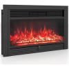 imageGiantex 285quot Electric Fireplace Insert Wall RecessedMounted Freestanding Fireplace with Remote Control 3 Color Adjustable Flames 2 Modes Heat 8 H Timer 5 Brightness Settings 7501500W Heater33inches