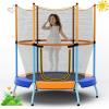 imageGiantex 48quot Trampoline for Kids ampamp Toddlers Safety Enclosure Net Max Load 265 Lbs IndoorOutdoor Small Trampoline Gifts for Boys ampamp Girls Aged 36Blue Orange