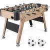 imageGiantex 54 Inch Foosball Table  Wood Football Table Competition Sized Arcade Soccer Game Table with 2 Balls Full Size Foosball Table Adult Size for Kids Teens Home Game Room Oak