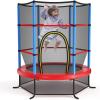 imageGiantex 55 Mini Kids Trampoline With Safety Enclosure Net ASTM Approved NoGap Safe Design Easy to Assemble 46 Ft Outdoor Indoor Small ToddlerBlueRed