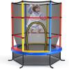 imageGiantex 55 Mini Kids Trampoline With Safety Enclosure Net ASTM Approved NoGap Safe Design Easy to Assemble 46 Ft Outdoor Indoor Small ToddlerMulticolor