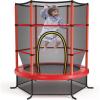 imageGiantex 55 Mini Kids Trampoline With Safety Enclosure Net ASTM Approved NoGap Safe Design Easy to Assemble 46 Ft Outdoor Indoor Small ToddlerRed