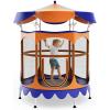 imageGiantex 5Ft Trampoline for Kids 60quot Carousel Toddler Trampoline with Detachable Shade Cover Seamless Design Outdoor Indoor Mini Small Cute Trampoline for Boys Girls Aged 36 GiftOrangeBlue