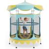 imageGiantex 5Ft Trampoline for Kids 60quot Carousel Toddler Trampoline with Detachable Shade Cover Seamless Design Outdoor Indoor Mini Small Cute Trampoline for Boys Girls Aged 36 GiftYellowGreen