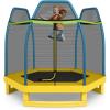 imageGiantex 7 Ft Trampoline for Kids Heavy Duty Steel Frame Small Mini Toddler Trampoline Great Gifts for Boys Girls Outdoor Indoor Kids Trampoline with Net for Age 38Blue Yellow