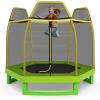 imageGiantex 7 Ft Trampoline for Kids Heavy Duty Steel Frame Small Mini Toddler Trampoline Great Gifts for Boys Girls Outdoor Indoor Kids Trampoline with Net for Age 38Yellow Green