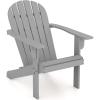 imageGiantex Acacia Wood Adirondack Chair  Outdoor Fire Pit Chair with 105 Inclined Seat High Backrest 4quot Wide Armrests Patio Lounge Chair for Outside Lawn Backyard Garden Deck Porch 1 WhiteGrey