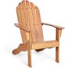 imageGiantex Adirondack Chair Acacia Wood Outdoor Chairs with 350 lbs Weight Capacity Weather Resistant Lounge Armchair for Yard Patio Garden Poolside Balcony Deck Fire Pit Chairs GrayNatural
