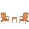 imageGiantex Adirondack Chair Set 3Piece Foldable Wooden Chairs Set WWidened Armrest Eucalyptus Frame and Side Table Outdoor ampamp Indoor Table Set for Patio Poolside Garden Set of 3 Wooden Lounger Chair