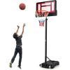 imageGiantex Basketball Hoop Outdoor Indoor 43 FT82 FT Height Adjustable Basketball Goal Court System wFillable Base Backboard ampamp 2 Wheels Portable Basketball Hoop for Kids Backyard Driveway
