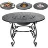 imageGiantex Fire Pit Table 4in1 Outdoor Dining Table 36 Inch Multifunctional Metal Round Patio Table Wood Burning Fire Pits with Cover Grill Grate Poker for Garden Poolside Backyard Fireplace