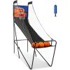 imageGiantex Foldable Electronic Arcade Basketball Game with Electronic Scorer Buzzer 3 Basketballs Pump Indoor Single Shot Basketball Game for Adults Kids
