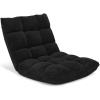 imageGiantex Folding Floor Chair with Back Support 14 Adjustable Position Padded Sleeper Bed Couch Recliner Gaming Floor Chairs for Adults Meditation Living Room GreyBlack