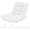 imageGiantex Folding Floor Chair with Back Support 14 Adjustable Position Padded Sleeper Bed Couch Recliner Gaming Floor Chairs for Adults Meditation Living Room GreyWhite