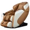 imageGiantex Full Body Massage Chair Zero Gravity Shiatsu Massage Recliner with SL Track Voice Control Heat Foot Roller Thai Yoga Stretch Airbags 12 Auto Modes 5 Manual Modes Free Indoor DeliveryBrownwhite