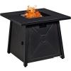 imageGiantex Gas Fire Table 30 Inch Square Firepit Table 50000BTU Fire Pits Tables wWaterproof Cover ETL and CSA Certification Patio AutoIgnition Propane Heater Fireplace Table wLava Rock BlackBlack