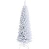 imageGiantex Green Artificial Pencil Christmas Premium Hinged Pine Tree with Solid Metal Legs Perfect for Home Shops and Holiday Decoration 5FT Artificial Pencil Christmas TreeWhite