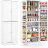 imageGiantex Kitchen Pantry Cabinet 655quot Tall Kitchen Hutch w8Tier Storage Cabinet 16Tier Door Shelves ampamp Adjustable Shelves 4Door Freestanding Buffet Sideboard for Dining Room Living Room WhiteWhite