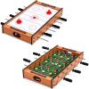 imageGiantex Multi Game Table  2 in 1 Combo Mini Table Top w Soccer Slide Hockey Wood Foosball w Footballs  Perfect for Game Rooms Arcades Bars Parties Family Night