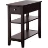 imageGiantex Narrow End Table Small Side Table with Drawer and Shelf Wood Accent Sofa Table Skinny Nightstand for Small Space Living Room Bedroom 1 BlackEspresso