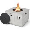 imageGiantex Outside Fire Pit Table  50000 BTU Outdoor Square Propane Fire Table Gas Fire Tables wLid Lava Rocks Stainless Steel Burner WaterProof Cover 34quot Stone Fire Pit for Patio Garden