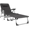 imageGiantex Patio Chaise Lounge Chair 7 Adjustable Position Folding Camping Cot Outdoor Lounger with Cup Holder Detachable Pillow Beach Sleeping Recliner for Poolside Lawn Sunbathing Chair 1 BlueGrey