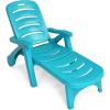 imageGiantex Patio Chaise Lounge Recliner on Wheels Folding Deck Chair with Armrests 5 Adjustable Positions for Poolside Yard Garden Rolling Outdoor Lounger Sunbathing Beach Chair1 GrayTurquoise