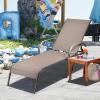 imageGiantex Patio Lounge Chair Outdoor Chaise Lounge with 5 Adjustable Backrest Sturdy Metal Frame Sunbathing Recliner Tanning Chairs for Outside Beach Yard Balcony Poolside BrownBrown