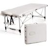 imageGiantex Portable Massage Table 84inch Folding Lash Bed Aluminium Frame Height Adjustable 2 Fold Professional Facial Salon Tattoo Massage Bed Face Cradle Armrests Headrest Carrying Bag BlackWhite