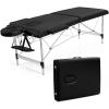 imageGiantex Portable Massage Table 84inch Folding Lash Bed Aluminium Frame Height Adjustable 2 Fold Professional Facial Salon Tattoo Massage Bed Face Cradle Armrests Headrest Carrying Bag BlackBlack