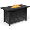 imageGiantex Propane Fire Pit Table 42 Inch 60000 BTU Rectangular Gas Fire Table wWaterproof Cover Outdoor Electronic Ignition Firepit Table wLava Rock for Courtyard Balcony Garden TerraceBlack