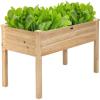 imageGiantex Raised Garden Bed on Wheels Wood Planter Box with Legs Liner Drain Holes Elevated Garden Bed for Vegetables Standing Garden Container for Backyard Patio 475quot LX 235quot WX 33quot H49Lx23Wx30H