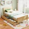 imageGiantex Twin Bed with 2 Storage Drawers Wood Platform Bed with Headboard ampamp Footboard Wooden Slats Support Mattress Foundation Twin Bed Frames for Kids Teens Adults No Box Spring Needed NaturalNatural